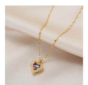 Gold Plated Heart Pendant Necklace for Women Jewelry