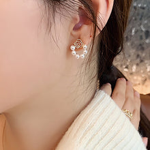 Load image into Gallery viewer, Korea New Fashion Rose Pearl Stud Earrings For Women
