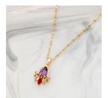 Load image into Gallery viewer, Gold Plated Colorful Crystal Necklace for Women
