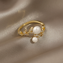 Load image into Gallery viewer, Fashion Jewelry Pearl Adjustable Rings Ladies
