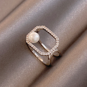 Fashion Jewelry Pearl Adjustable Rings Ladies