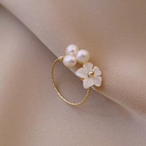 Fashion Jewelry Pearl Adjustable Rings Ladies